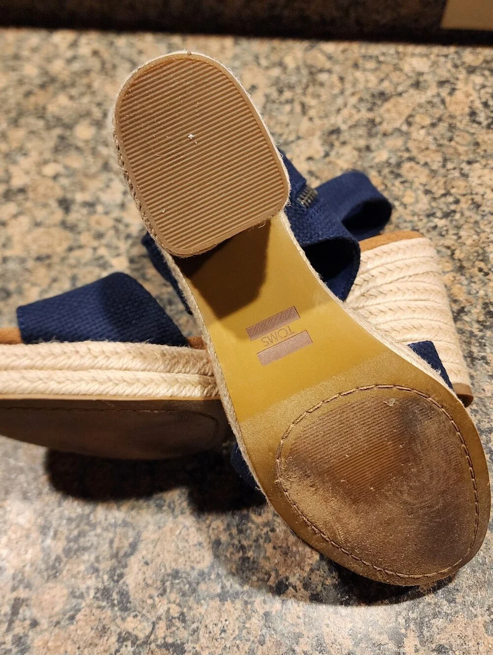 Women’s Toms Majorka Wear Good Navy Espadrille Block Heel Sandals, Size 7.5